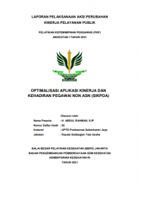 Optimalisasi Aplikasi Kinerja dan Kehadiran Pegawai non ASN (SIKPOA)