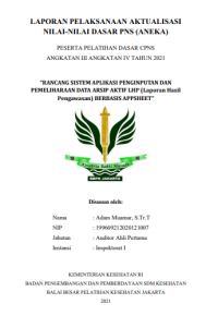 Rancang Sistem Aplikasi Penginputan dan Pemeliharaan Data Arsip Aktif LHP (Lapoan Hasil Pengawasan) Berbasis Appsheet