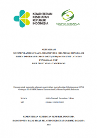 Aktualisasi Sistem Pelaporan Masalah Komputer (Helpdesk) Di Instalasi Sistem Informasi Rumah Sakit (ISIRS)( Dan Di Unit Layanan Pengadaan (ULP) RSUP Dr. Sitanala Tangerang