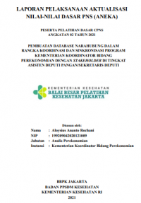 Pembuatan Database Narahubung Rangka Koordinasi Dan Sinkronisasi Program Kementerian Koordinator Bidang Perekonomian dengan Stakeholder di Tingkat Asisten Deputi Pangan/Sekretaris Deputi