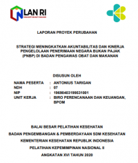 Strategi Peningkatan akuntabilitas Dan Kinerja Pengelolaan Penerimaan Negara Bukan Pajak (PNBP) Di Badan Pengawas Obat Dan Makanan