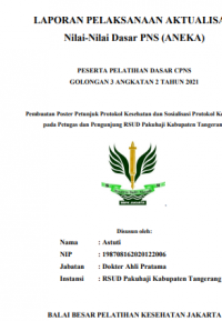 Pembuatan Poster Petunjuk Protokol Kesehatan dan Sosialisasi Protokol Kesehatan pada Petugas dan Pengunjung RSUD Pakuhaji Kabupaten Tangerang