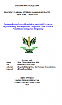 Program Peningkatam Kinerja Guru melalui Peraturan Bupati tentang Mutasi Jabatan Fungsional Guru di Dinas Pendidikan Kabupaten Tangerang