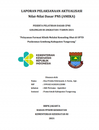 Pelayanan Farmasi Klinik Melalui Konseling Obat di UPTD Puskesmas Gembong Kabupaten Tangerang