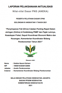 Penyimpanan Fail (Drive) Catatan Penting Rapat Dalam Jaringan (Online) di Subbidang PNBP dan Pajak Lainnya, Keasdepan Fiskal, Deputi Koordinasi Ekonomi Makro dan Keuangan, Kementerian Koordinator Bidang Perekonomian Tahun 2021