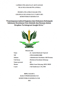 Penyimpanan Jadwal Kegiatan dan Dokumen Kelompok Substansi Kesehatan Usia Sekolah dan Remaja dalam Dropbox Terintegrasi Google Drive