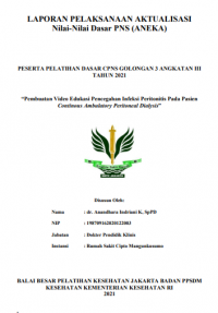 Pembuatan Video Edukasi Pencegahan Infeksi Peritonitis Pada Pasien Continous Ambulatory Peritoneal Dialysis