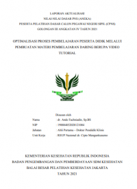 Optimalisasi Proses Pembelajaran Peserta Didik Melalui Pembuatan Materi Pembelajara Daring Berupa Video Tutorial