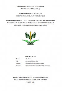 Pembuatan Halaman Tanya Jawab Online Pada Sub Direktorat Pengelolaan Rujukan Dan Pemantauan Rumah Sakit Terkait Petunjuk Teknis Klaim Covid-19 Tahun 2021