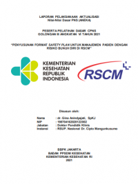 Penyusunan Format Safety plan untuk Manajemen Pasien dengan Risiko Bunuh Diri di RSCM