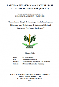 Pemanfaatan Google Drive sebagai Media Penyimpanan Dokumen yang Terintegrasi di Kelompok Substansi Kesehatan Pra Lansia dan Lansia