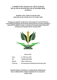 Penggunaan aplikasi Google form untuk pelaporan hasil pemeriksaan Ekokardiografi Pediatrik dan Penyakit Jantung Bawaan menuju optimalisasi sistem DCASi (Digital Cardiac Archiving & Communication System) RS Jantung dan Pembuluh Darah Harapan Kita