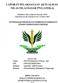 Optimalisasi Pengelolaan Perbekalan Farmasi di Gudang Farmasi RSUD Pakuhaji