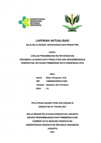 Usulan Penambahan Butir Kegiatan Pedoman Layanan Data Penelitian Dan Pengembangan Kesehatan Batasan Pemberian Data Riskesdas 2018