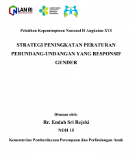 Strategi Peningkatan Peraturan Perundang-Undangan Yang Responsif Gender