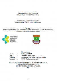 Retensi Dokumen Rekam Medis di Unit Rawat Jalan UPT Puskesmas Jayanti Kabupaten Tangerang