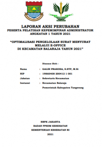 Optimalisasi Pengelolaan Surat Menyurat Melalui E-Office Di Kecamatan Balaraja Tahun 2021