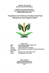 Pengelolaan dan Pembuatan Database Email Pada Bidang Kerja Sama Regional ASEAN