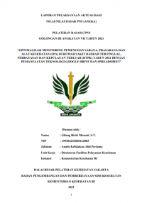 Optimalisasi Monitoring Pemenuhan Sarana, Prasarana Dan Alat Kesehatan (SPA) Di Rumah Sakit Daerah Tertinggal, Perbatasan Dan Kepulauan Terluar (DTPK) Tahun 2021 Dengan Pemanfaatan Teknologi Google Drive Dan Spreadsheet