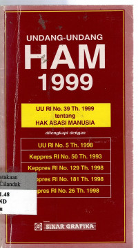 Undang-Undang HAM 1999: UU RO No. 39 Th. 1999 tentang Hak Asasi Manusia