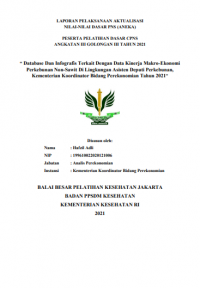 Database Dan Infografis Terkait Dengan Data Kinerja Makro-Ekonomi Perkebunan Non-Sawit Di Lingkungan Asisten Deputi Perkebunan, Kementerian Koordinator Bidang Perekonomian Tahun 2021