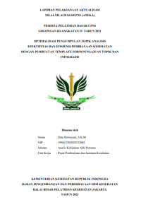 Optimalisasi Pengumpulan Topik Analisis Efktivitas dan Efisiensi Pembiayaan Kesehatan dengan Pembuatan Template Form Pengajuan Topik dan Infografis