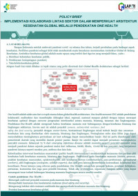 Implementasi Kolaborasi Lintas Sektor dalam Memperkuat Arsitektur Kesehatan Global Melalui Pendekatan One Health