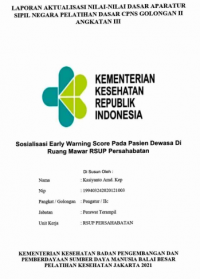 Sosialisasi Early Warning Score Pada Pasien Dewasa Di Ruang Mawar RSUP Persahabatan