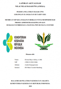 Membuat SOP Kelengkapan Berkas Untuk Mempermudah Proses Administrasi Kepegawaian Di Bagian Sumber Daya Manusia PMN RS Mata Cicendo