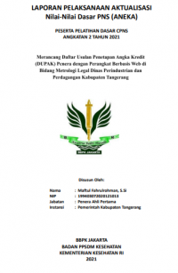 Merancang Daftar Usulan Penetapan Angka Kredit (DUPAK) Penera dengan Perangkat Berbasis Web di Bidang Metrologi Legal Dinas Perindustrian dan Perdagangan Kabupaten Tangerang