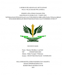 Optimalisasi Alat Pelindung Diri (APD) pada Tenaga Bidan di Kamar Bersalin RSUD Pakuhaji Pada Saat Pandemi Covid-19