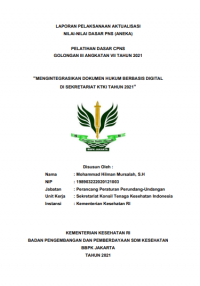 Mengintegrasikan Dokumen Hukum Berbasis Digital Di Sekkretariat KTKI Tahun 2021