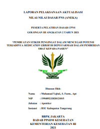 Pembuatan Stiker Pengingat Dalam Mencegah Potensi Terjadinya Medication Error di Depo Farmasi Dalam Pemberian Obat Kepada Pasien