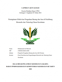 Peningkatan Efektivitas Pengadaan Barang dan Jasa di Puslitbang 
Biomedis dan Teknologi Dasar Kesehatan