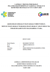 Akselerasi Gerakan Masyarakat Hidup Sehat Menuju Masyarakat Marahai (Masyarakat Aman Sehat Dan Indah) Di Kabupaten Halmahera Utara