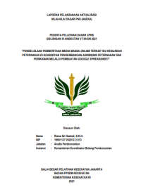 Pengelolaan Pemberitaan Media Massa Online Terkait Isu Kebijakan Peternakan di Keasdepan Pengembangan Agribisnis Peternakan dan Perikanan Melalui Pembuatan Google Spreadsheet
