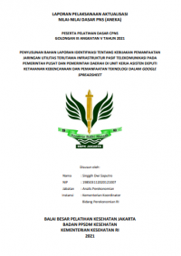 Penyusunan Bahan Laporan Identifikasi Tentang Kebijakan Pemanfaatan jaringan Utilitas Terutama Infrastruktur Pasif Telekomunikasi Pada Pemerintah Pusat dan pemerintah daerah di Unit Kerja Asisten Deputi Ketahanan Kebencanaan dan Pemanfaatan Teknologi dalam Google Spreadsheet