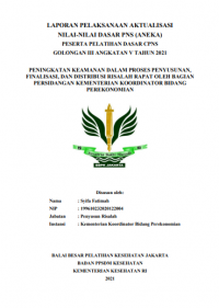 Peningkatan keamanan Dalam proses Penyusunan, Finalisasi, dan Distribusi Risalah Rapat Oleh bagian Persidangan Kementrian Koordinator Bidang Perekonomian