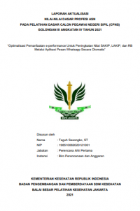 Optimalisasi Pemanfaatan e-Performance untuk Peningkatan Nilai SAKIP, LAKIP, dan RB melalui Aplikasi Pesan Whatsapp Secara Otomatis
