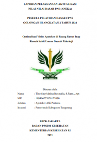Optimalisasi Visite Apoteker di Ruang Rawat Inap Rumah Sakit Umum Daerah Pakuhaji