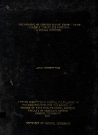 The Meaning of Condom: Males Experience of Multiple Unsafe Sex Partners in Bekasi, Indonesua