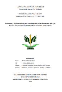 Penggunaan Tabel Kontrol Pekerjaan Pengadaan yang Sedang Berlangsung pada Unit Layanan Pengadaan Sekretariat Ditjen Kefarmasian dan Alat Kesehatan