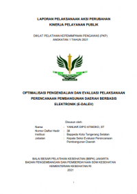 Optimalisasi Pengendalian dan Evaluasi Pelaksanaan Perencanaan Pembangunan Daerah Berbasis Elektronik (E-Dalev)