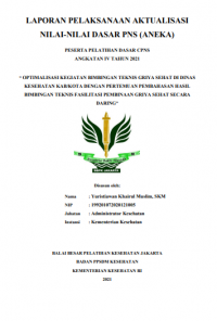 Optimalisasi Kegiatan Bimbingan Teknis Griya Sehat di Dinas Kesehatan Kab/Kota dengan Pertemuan Pembahasan Hasil Bimbingan Teknis Fasilitasi Pembinaan Griya Sehat Secara Daring