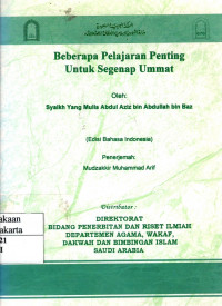 Beberapa Pelajaran Penting Untuk Segenap Umat