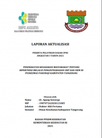 Peningkatan Kesadaran Masyarakat Tentang Hipertensi Melalui Pengintegrasian UKP Dan UKM Di Puskesmas Pakuhaji Kabupaten Tangerang
