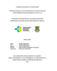 Optimalisasi Pelayanan Pasien Dengan Tekanan Darah Tinggi (HIPERTENSI) Di Puskesmas Jalan Kutai