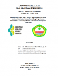 Pembuatan Leaflet dan X Banner Informasi Persyaratan Jaminan Kesehatan Pasien Rawat Inap Depratemen Obstetri dan Ginekologi Rumah Sakit Umum Kabupaten Tangerang