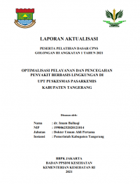 Optimalisasi Pelayanan dan Pencegahan Penyakit Berbasis Lingkungan di UPT Puskesmas Pasarkemis Kabupaten Tangerang
