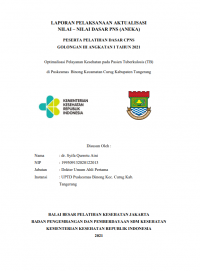 Optimalisasi Pelayanan Kesehatan pada Pasien Tuberkulosis (TB) di Puskesmas Binong Kecamatan Curug Kabupaten Tangerang